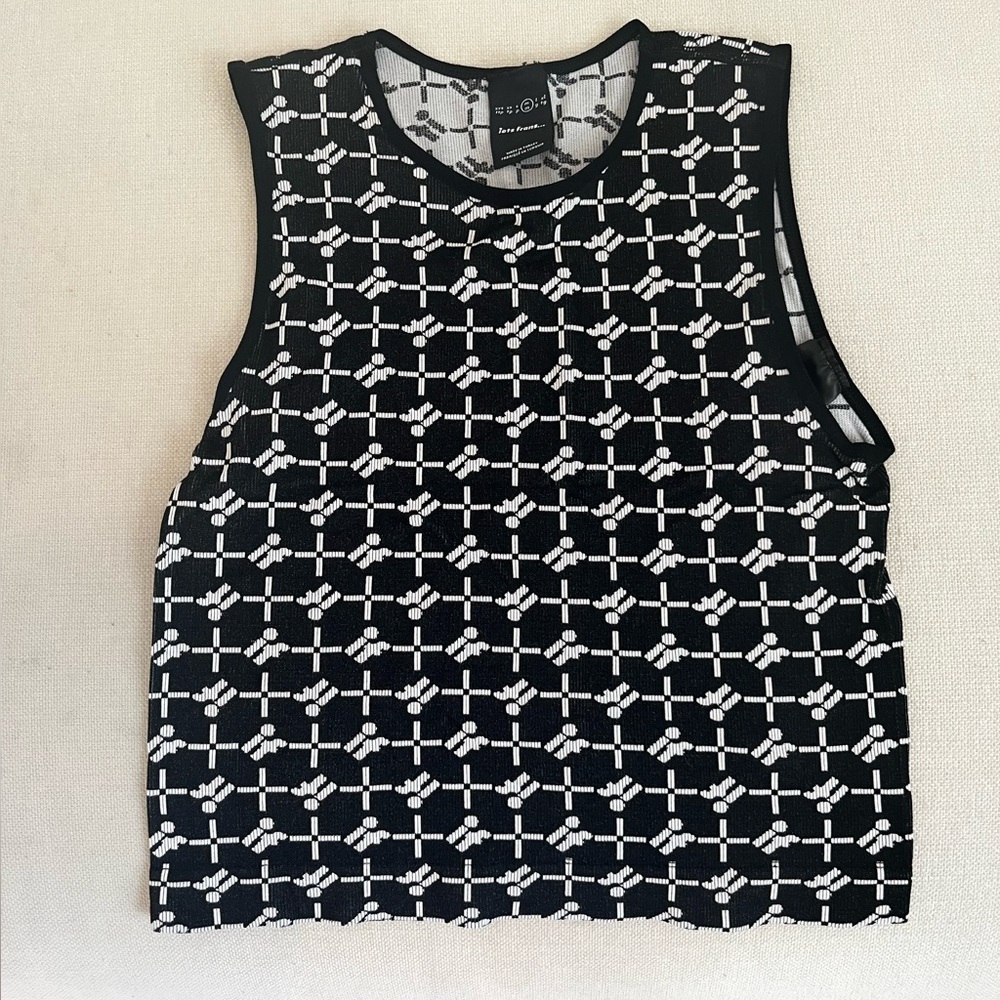 iets frans Black and White Patterned Sleeveless Top